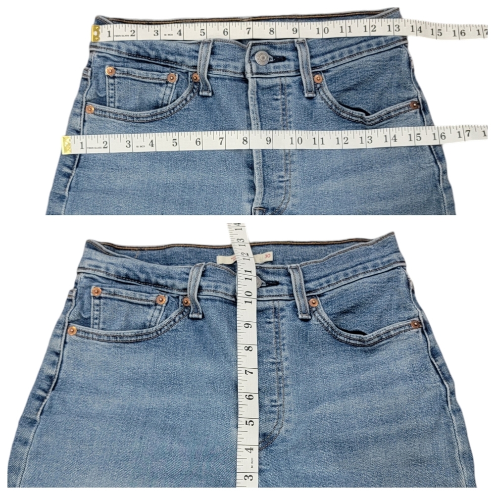Levi’s Women’s Wedgie Straight Leg High Rise Blue Denim Button Fly Retro… - Picture 13 of 15